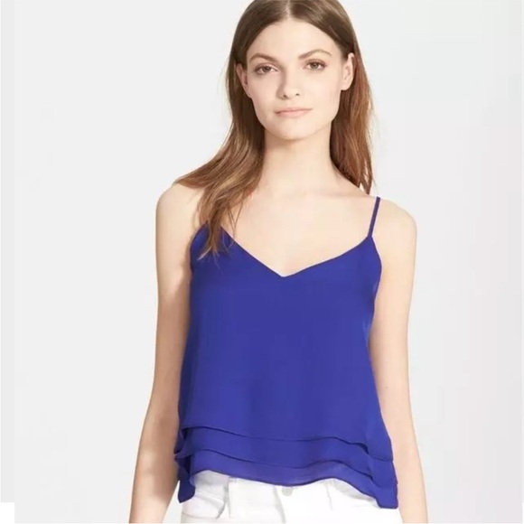 Parker Tops - Parker Blue Brynlee Tiered Silk Camisole